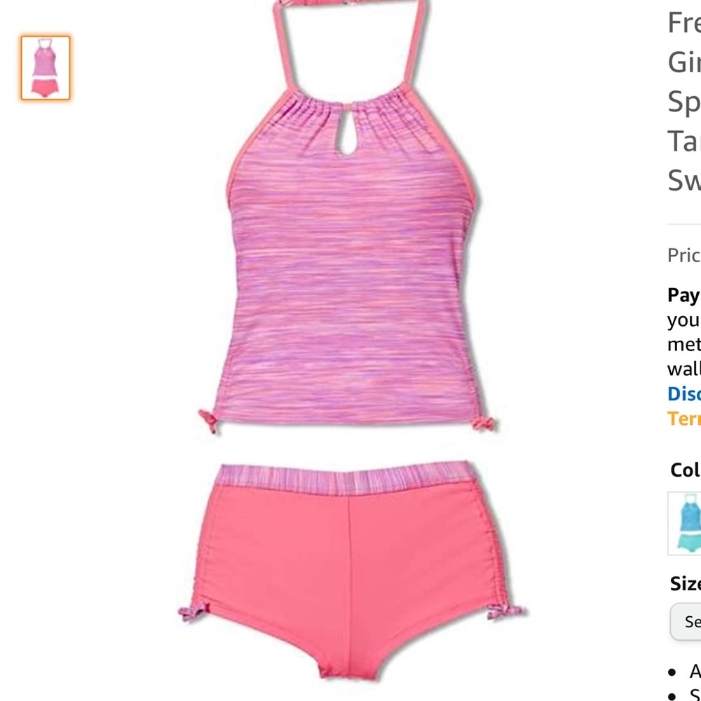 Free Country Halter Tankini and Shorts Swim Set